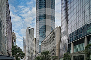 Modern office buildings in the Makati District in Manila, Philippines.