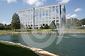 Modern office buildings and nice landscapes