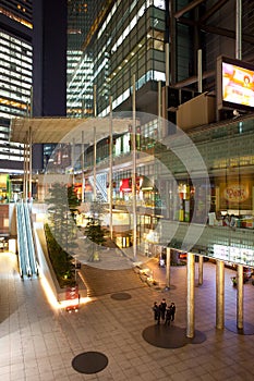 Modern office buildings and shopping mall at Shiodome Area in Tokyo