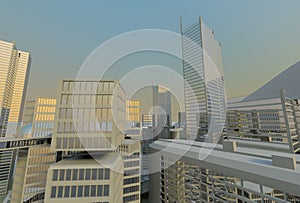 Modern office buildings, skyline