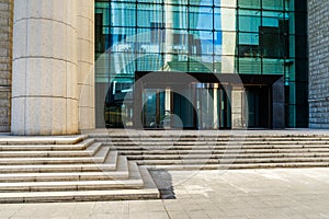 Modern office bulding entrance