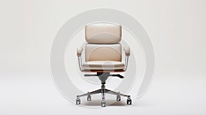 Modern Office Chair With Gray Leather Upholstery And Chrome Hardware