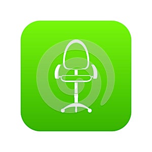 Modern office chair icon digital green