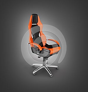 Modern office chair isolated on black gradient background 3d render