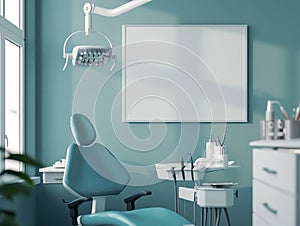 Modern office design for a dental clinic with space to mock up your own picture or text photo