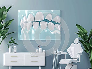 Modern office design for a dental clinic with space to mock up your own picture or text photo