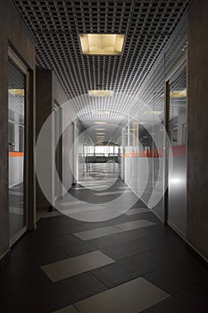 Modern office hallway