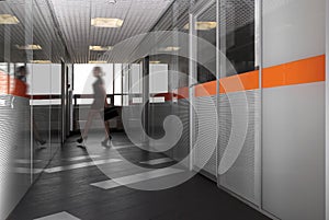 Modern office hallway