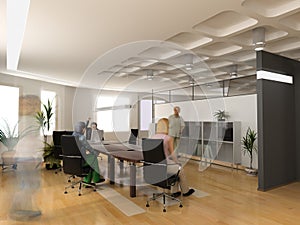 The modern office interior