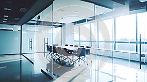 Modern office interior design. Empty conference room 3d render