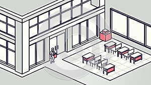 Modern Office Interior Isometric, Collaborative Workspace, Professional Environment, vector design Generative AI