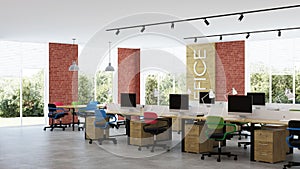 Modern office interior. Openspace. photo
