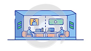 Modern Office Interior with Team, Collaborative Workspace Vector, vector design Generative AI
