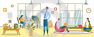 Modern Office Lifestyle Flat Vector Illustration