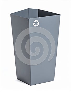 Modern Office Recycling Bin on White