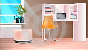 modern office room or home cabinet interior empty no people workplace horizontal