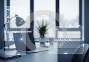 Modern office setting with a focus