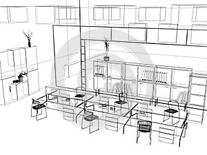 The modern office sketch