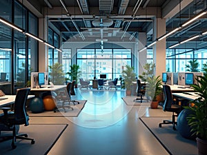 Modern Office Space Design AI Generated Image