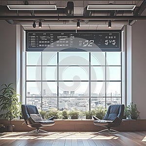 Modern Office Space with Presentation Board