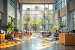 Modern office sunlight atrium