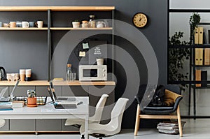 Modern office with workplace of developers