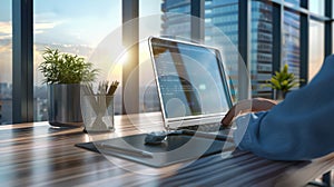 The modern office workspace. AI generated