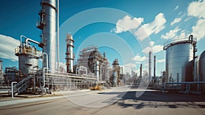 Modern oil refinery industrial plant