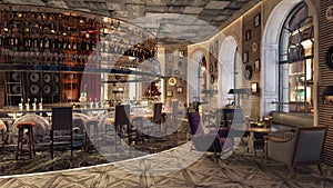 Modern Old Fashioned Restaurant Lounge Bar