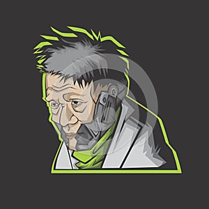 Modern old man illustration