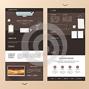 Modern one page website template design with