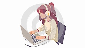 Modern Online Education E-Learning Concept with Student Using Digital Device