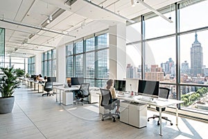 Modern open-plan office with natural light