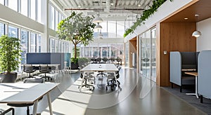 Modern Open-Plan Office Space with Natural Light