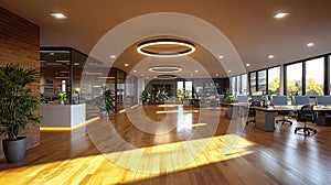 Modern open-plan office space with natural light