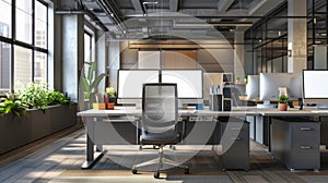 Modern open plan office workspace