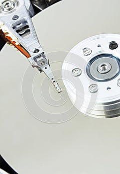 Modern opened hard disk drive