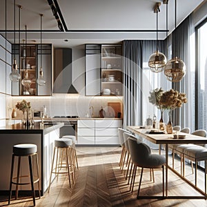 Modern Opulence: Lavish Kitchen Design in a Stylish Residence