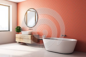 Modern orange bathroom side