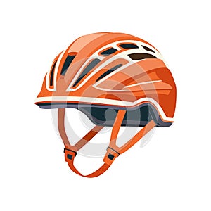 A Modern Orange Bicycle Helmet Vector Illustration for Cycling Safety