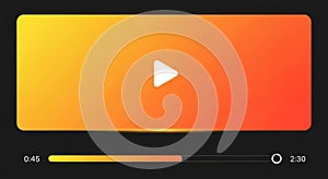 Modern orange gradient video player interface with play button