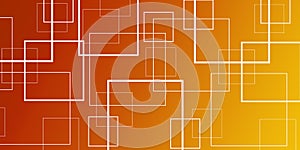 Modern orange presentation background with lines abstract and square shapes.
