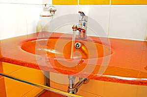 Modern orange sink