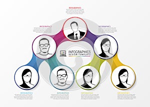 Modern organization chart template. Vector photo