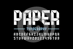 Modern origami style font