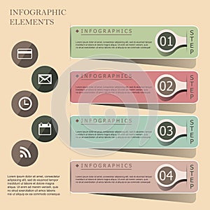 Modern origami style infographic banners