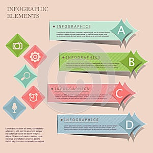 Modern origami style infographic banners