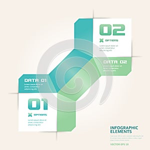 Modern Origami Style Number Options Infographics Banner