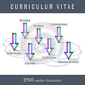 Modern original cv template with brain