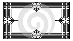Modern Ornate Rectangular Frame with Geometric Decorative Elements, vector design Generative AI